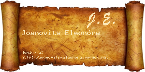 Joanovits Eleonóra névjegykártya